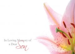 In Loving Memory of a Dear Son - Lily Large Remembrance Card 