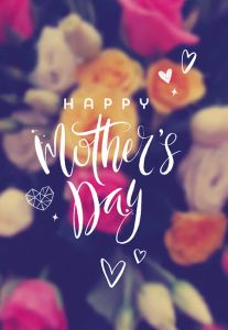 Happy Mothers Day - Blue Background Folded Worded Card