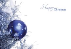 Happy Christmas - Blue Bauble Classic Worded Card