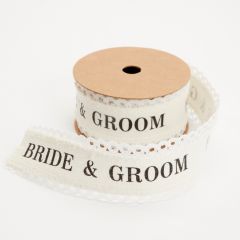 Lace Ribbon Bride & Groom