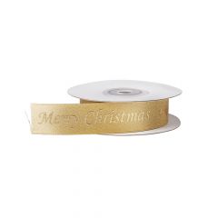 Merry Christmas Ribbon - Gold Font