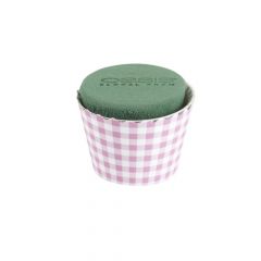 OASIS® Ideal Floral Foam Maxlife Cupcakes - Pink Gingham - 8cm (Pack of 6)