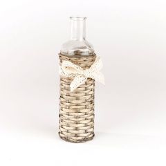 Glass Bottle in Wicker Cover